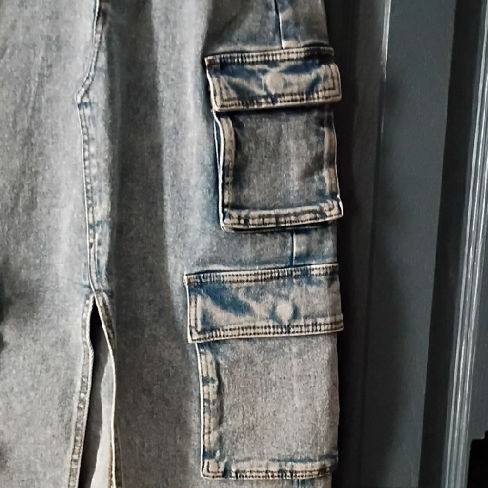 wild fable Light Wash Denim Cargo Pencil Skirt - Picture 2 of 8